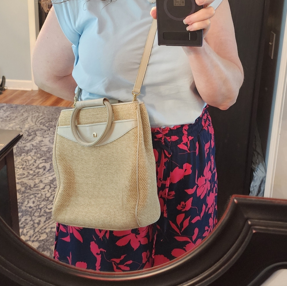 Vintage 90’s Etienne Aigner Bag- Straw & Leather - Picture 8 of 16
